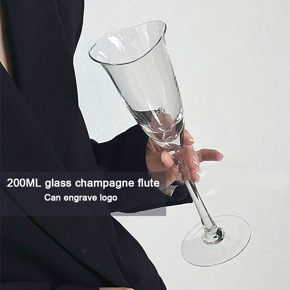 Crystal Wine Glass - (Can Engrave Logo) 200ML Crystal Champagne