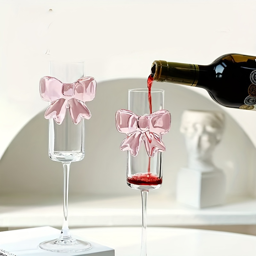 1-pack creative pink bow champ - Crystal Wine Glass recension och pris